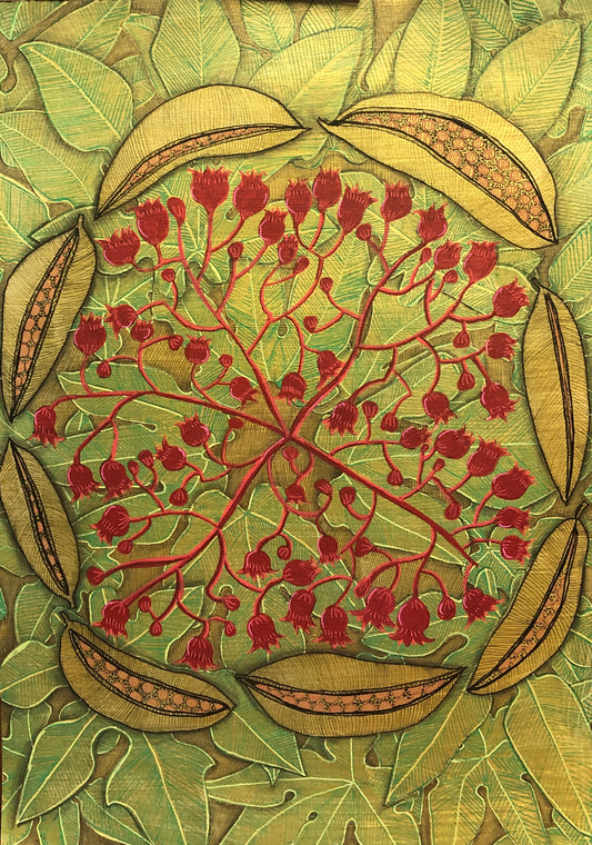 Flame tree mandala - print